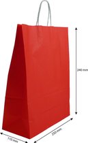 Sac en papier rouge - Sacs en papier - 250 x 240 mm - Par 100 pièces