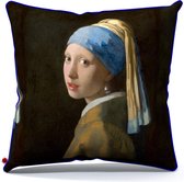 Wolff Blitz Interior - Sierkussen - 50 x 50 cm - Johannes Vermeer Designs - Het melkmeisje - Meisje met de parel oorbel