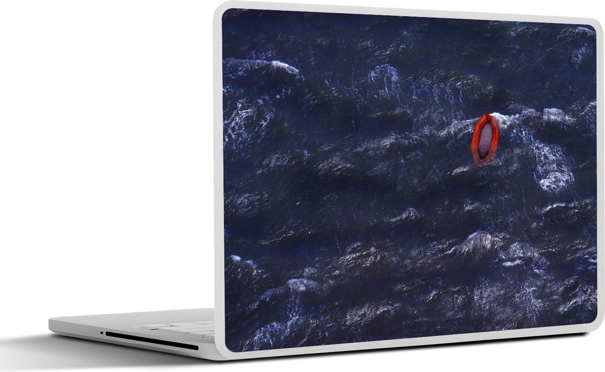 Afbeelding van product SleevesAndCases  Laptop sticker - 10.1 inch - Rode reddingsboot in de golven