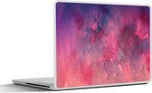Laptop sticker - 10.1 inch - Waterverf - Roze - Rood - 25x18cm - Laptopstickers - Laptop skin - Cover