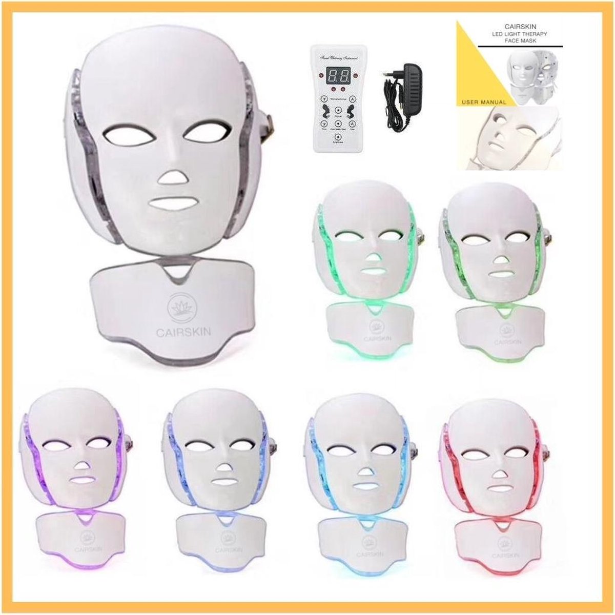 CAIRSKIN Masque LED de luminothérapie 7 en 1 OR - Masque Face et cou +  Masque en... | bol.com