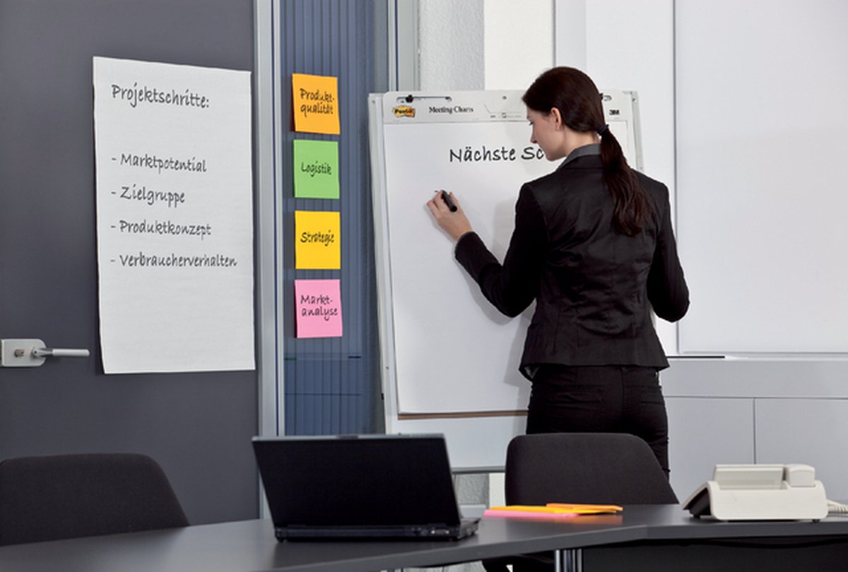 Post-it Super Sticky zelfklevende Wall Pad Effen Wit 2 blokken 584 mm x 508 mm + 8 Command strips thumbnail 6