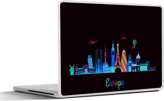 Laptop sticker - 17.3 inch - Europa - Skyline - Regenboog | bol.com