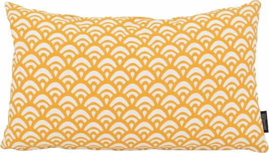 Waves Yellow Long Kussenhoes | Katoen/Polyester | 30 x 50 cm | Geel