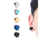 Cabantis Magneet Oorbel 12 mm|Oorbellen dames|Oorbellen Unisex|RVS|Zwart