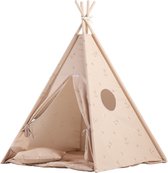 Tipi Tent / Speeltent Kinderkamer Powder Beige Wigiwama - Speeltent voor Kinderen - Kindertent - Indianentent - Wigwam 100x100x120cm