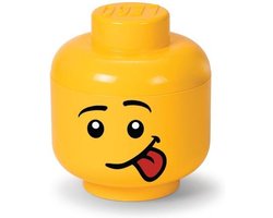 Opbergbox Iconic Hoofd Silly 16 cm, Geel - LEGO Image