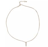 Ketting dames | ketting dames met hanger | rosegoudkleurige ketting | Zirkonia stenen | cadeau voor vrouw | moederdag cadeautje