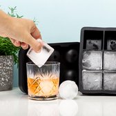 ITALETTI - 12x Luxe IJsblokjesvorm - 6 XL Vierkante IJsblokken - 6 XL Ronde IJsblokkenvorm - Gin-Tonic-Whisky-Cocktails
