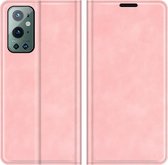 OnePlus 9 Pro Hoesje Portemonnee Book Case Kunstleer - Roze