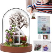 DIY Mini World Glass Cover House - 006 - Morris Garden - inclusief stolpje