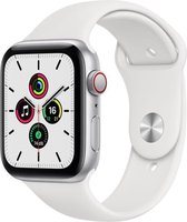 APPLE Watch SE GPS + Cellular 44mm Silver Aluminium Case with White Sport Band Regular