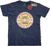 The Beatles - Sgt Pepper Drum Heren T-shirt - S - Blauw