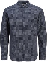 Jack & Jones Overhemd Jprblablackpool Stretch Shirt L/s N 12192608 Navy Blazer/slim Fit Mannen Maat - S