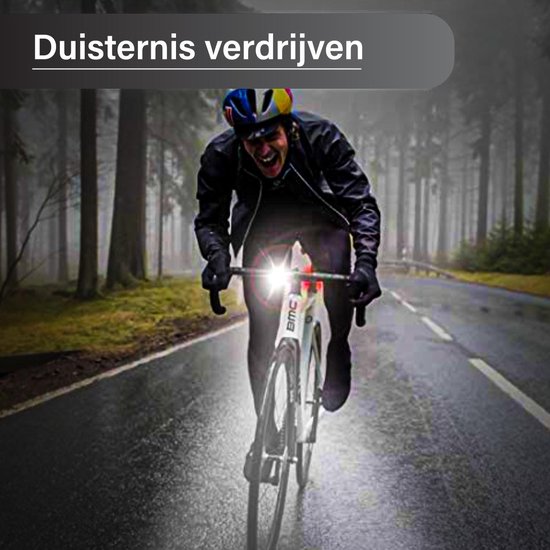 Fietsverlichting set lamp Led USB Koplamp AAA Verlichting Wielrennen - Voor en Achter Oplaadbare Batterijen AA - Bartief® — afbeelding 4