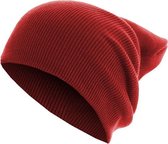 MSTRDS - Beanie Basic Flap Long Version red one size Beanie Muts - Rood