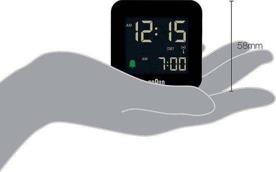 Réveil Digital Braun BC08B-RC – Noir, Radio-piloté, Snooze – Petits Défauts
