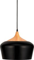 Pauleen Pure Delight Hanglamp - E27 - 40W - Ø30cm - Zwart/Houtlook