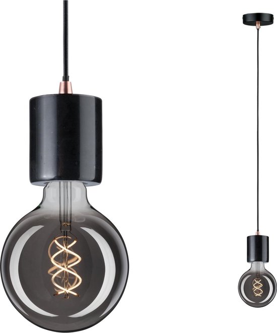 Paulmann hanglamp zwart marmer - Neordic Nordin - E27 | bol.com