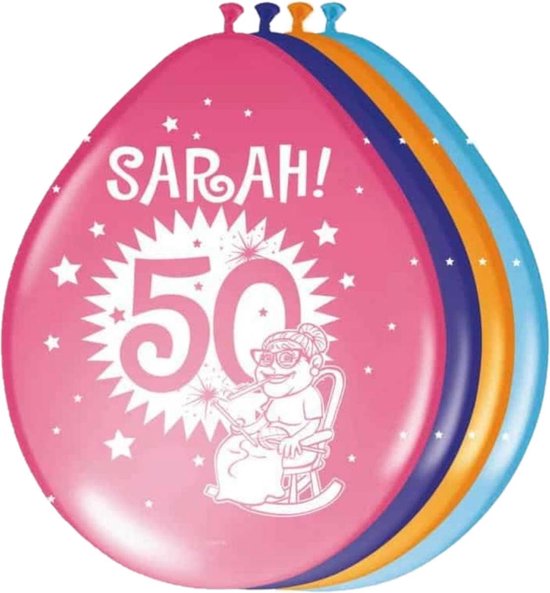 Folat - Ballonnen - 50 Jaar - Sarah - 30 cm - 8st.
