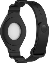 YONO Siliconen Bandje - Armband geschikt voor Apple AirTag Kinderen - Case GPS Houder - Zwart