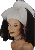 Pruik - Zwart / wit - Cruella de Ville - Salt & pepper