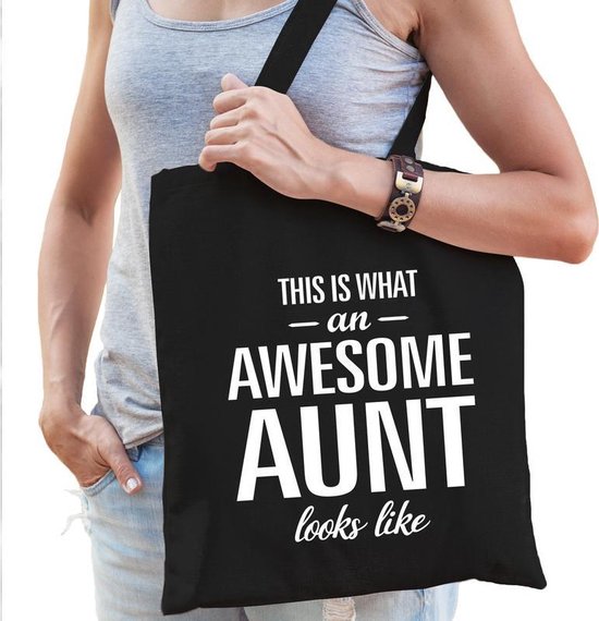 Awesome Aunt en Uncle tasje zwart Cadeau boodschappentasjes set voor Oom en Tante bol