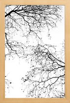 JUNIQE - Poster met houten lijst Black Branches 2 -13x18 /Wit & Zwart