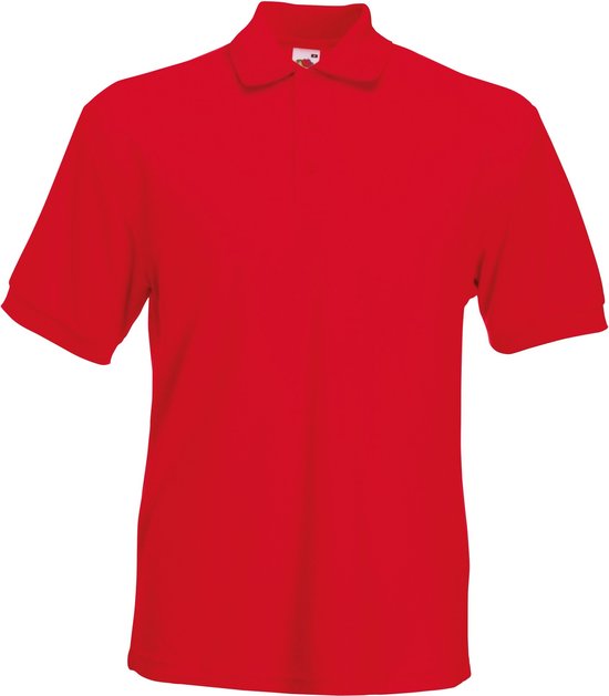 Fruit Of The Loom Heren 65/35 Heavyweight Piqué Poloshirt Korte Mouwen. (Rood)