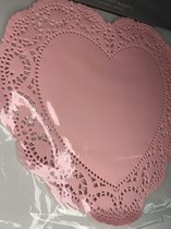 hartvormige taart onderleggers roze 20 stuks