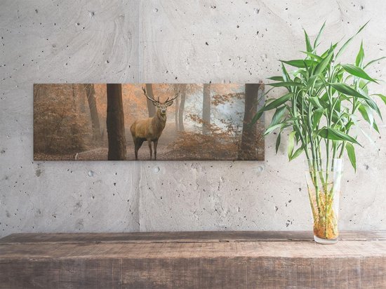 Artaza - Peinture sur toile - Cerf dans la forêt - Automne - 60x20 - Photo sur toile - Impression sur toile