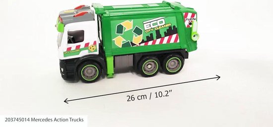 Dickie Toys Action Truck - Vuilniswagen - 26 cm - licht en geluid -  Speelgoedvoertuig | bol.com