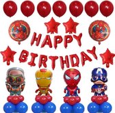 Superhelden Ballonnenset - Superheroes - Themafeest - Versiering - Kinderfeestje - Superman - Spiderman - Captain America - Iron man - Ant man - Rood - Verjaardag
