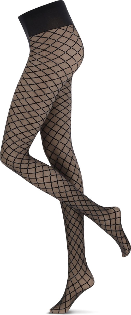 Bonnie Doon Collant Femme Carreaux 20 Deniers Zwart Taille L/XL - Glitter -  Collants