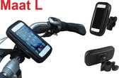 Kwaliteits Fiets/Motor/Scooter houder voor smartphones (universeel maat L), Waterdichte Fietshouder Schokbestendig, passende maten: lengte +/- 119-142mm, breedte +/- 55-73mm voor o