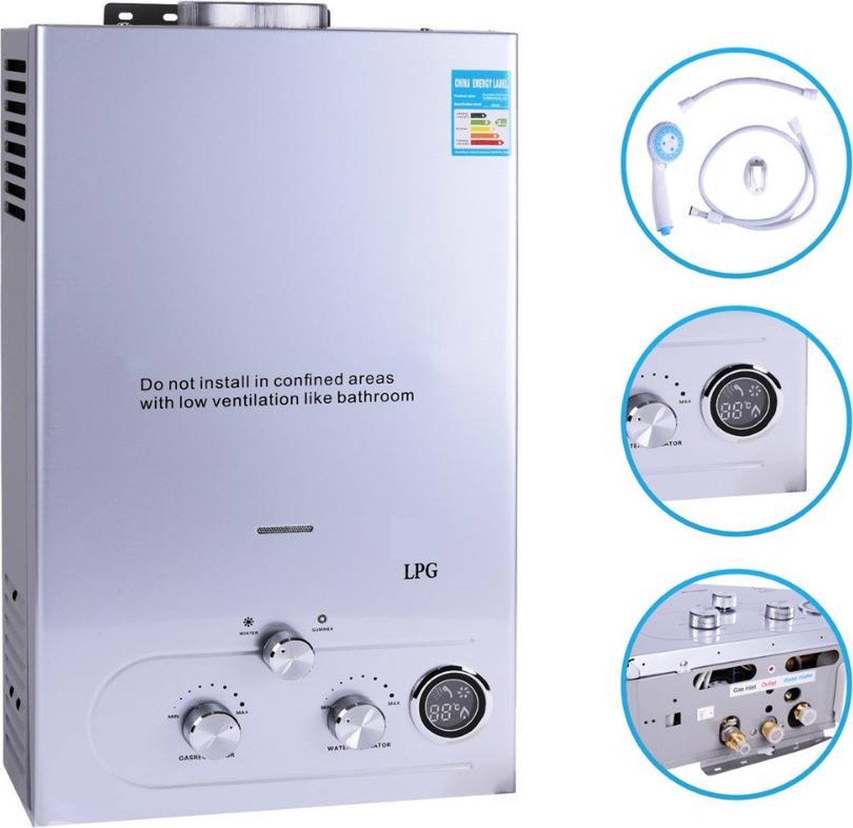 Dakta® Propaan - Boiler - LPG Geiser 16 Liter / minuut Boiler - Ideaal Voor  Camper -... | bol.com