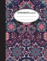 Composition Notebook, 8.5 x 11, 110 pages: Vintage Mandala Flowers