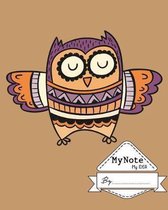 Notebook: My Note My Idea,8 x 10, 110 pages: Owl