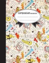 Composition Notebook, 8.5 x 11, 110 pages: BAM BOOM ZAP