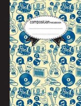 Composition Notebook, 8.5 x 11, 110 pages: Guitar CD Style