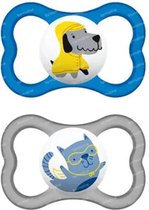 MAM Air Hond / Kat - Fopspenen - Blauw - Silicone - BPA vrij - 6-16 maanden - Set van 2