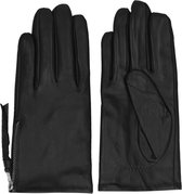 Sacha - Dames - Zwarte leren handschoenen - Maat M