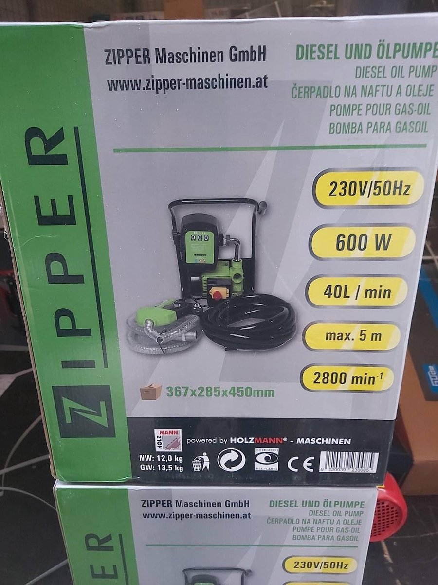 Pompe à gasoil- fuel électrique 600 W ZI-DOP600 - Zipper