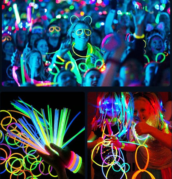 Thumbnail van een extra afbeelding van het spel 100 Pieces Glow Sticks Bracelets |creatief Glow cadeau|Feestdecoratie|MagieQ|BREAKLIGHTS|GLOW IN THE DARK BANDS