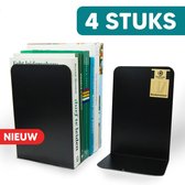 Bablue Boekensteun - Zwart - 4 stuks - Boekenstandaard - Boeksteun - Set van 4 - Boekenhouder - Boekenrek - Met Anti Slip