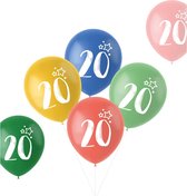 Folat - ballonnen Retro 20 Jaar Meerkleurig 33 cm - 6 stuks