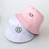 Reversible bucket hat - Vissershoedje - Smiley - Geld - Zonnehoed - Roze