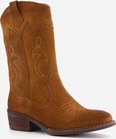 TwoDay suede meisjes cowboy western laarzen - Cognac - Maat 33