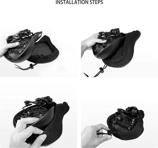 Comfortabele zadelhoes - Fietszadel overtrek - Fietszadelhoes voor Heupbescherming - Fiets Zadel 3D -Zitkussen Fietsen Zadel Voor Fiets Accessoires -comfortabele zadelmat -Fietszadel- Waterdicht -Zwart 3 stuks — afbeelding 3