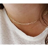 Vigos Jewelry® Trendy Paperclip Choker Goud - Dames - RVS - Stainless Steel